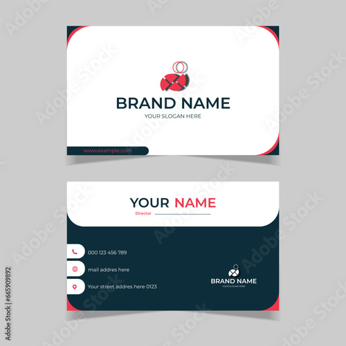 elegant modern business card design template black and red