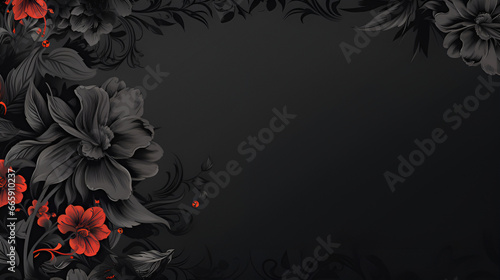 black floral background | generative ai