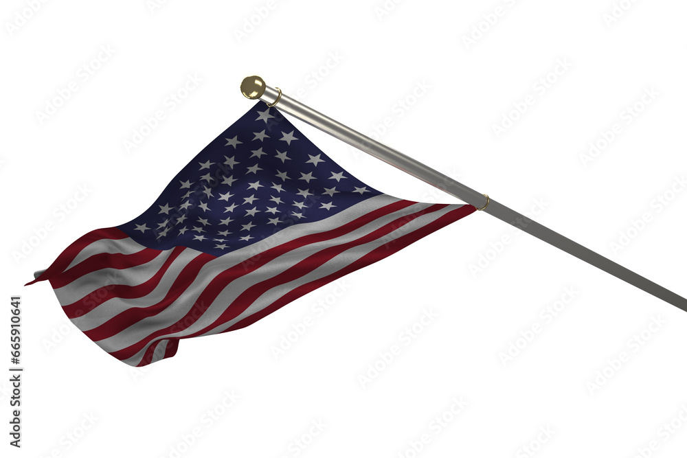 Naklejka premium Digital png illustration of flying usa flag on transparent background