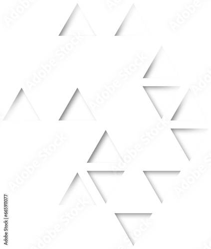Digital png illustration of white triangles with copy spaces on transparent background