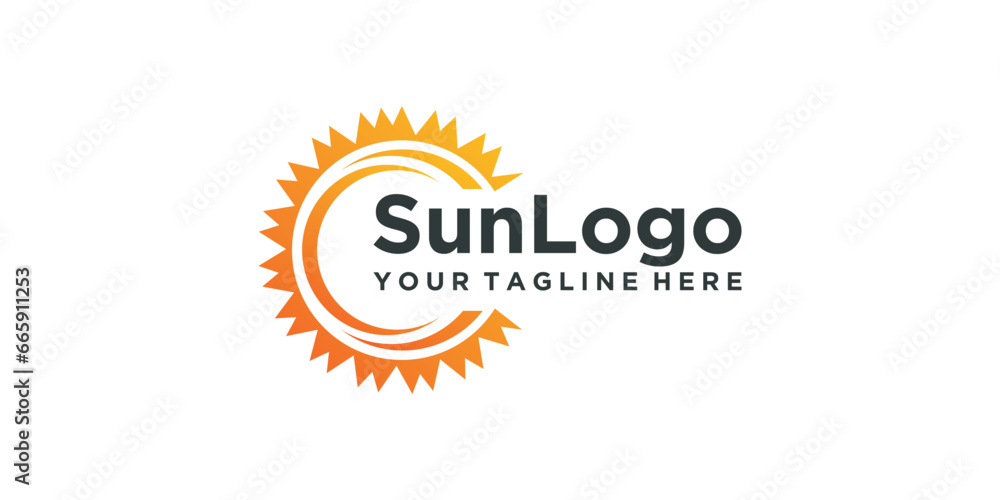 Fototapeta premium sun logo design simple but modern sun design template