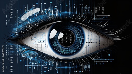 Advanced technology macro eye for virtual reality, Generative AI.