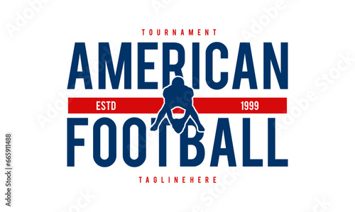 American football player silhouette logo  American Football tournament logo