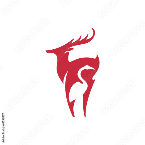 The deer logo is combined with a bird