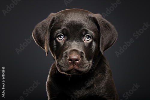 Studio portrait of a Rottweiler puppy. Generative AI