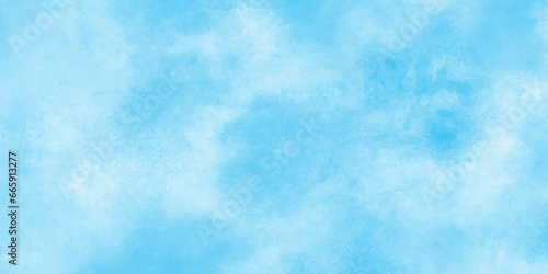 Blue sky is surrounding with tiny white clouds, soft and lovely sky blue watercolor background with clouds,white cloud and clear blue Abstract sky in sunny day with clouds. 