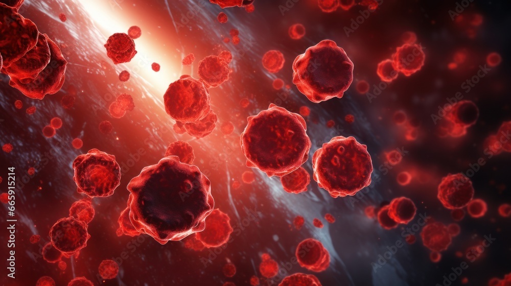 Closeup virus blood cells background. Closeup virus blood cells background.