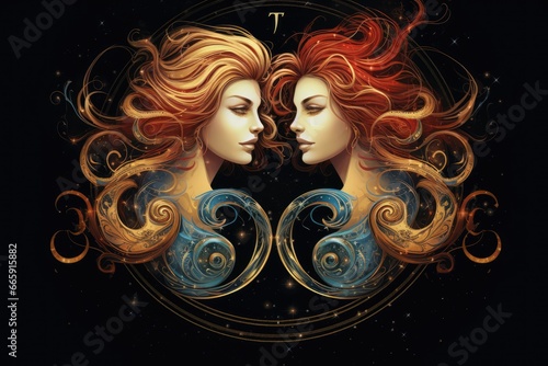 Zodiac Gemini Symbol Twins