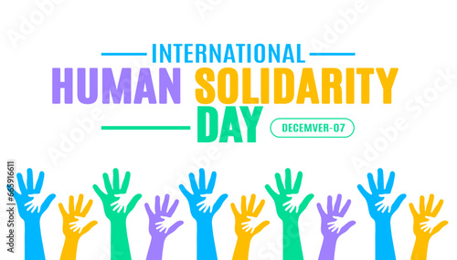 November is International Human Solidarity Day background template. Holiday concept. background, banner, placard, card, and poster design template with text inscription and standard color. vector