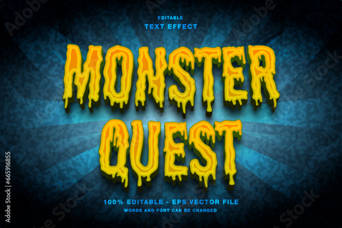 monster quest editable text effect