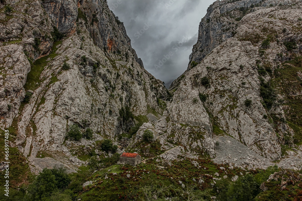 Lonely house in Picos de Europa National Park