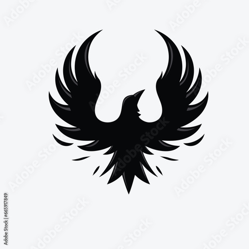 Illustration vector graphic template of silhouette Raven Flying