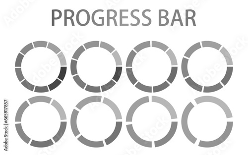 Simple monochrome progress bar, infographic