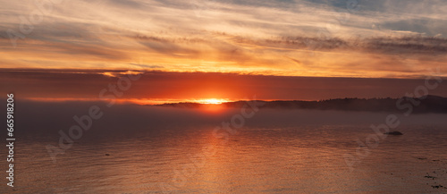 Cloudy Cloudscape during dramtic everning on the West Coast of Pacific Ocean.