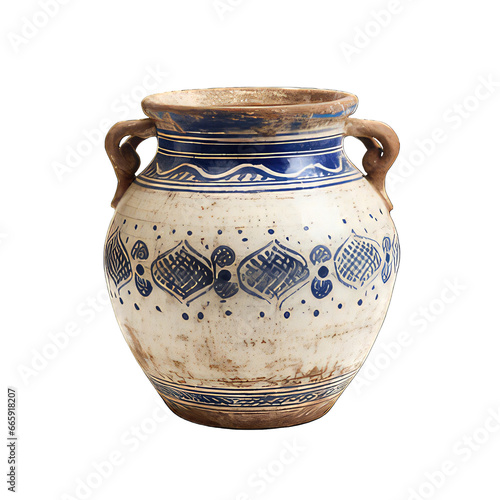 Ceramic jug isolated on png transparent background