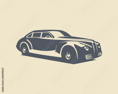 The Rolls-Royce Phantom appears from the side. best for the antique, vintage car industry. available in eps 10