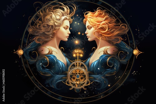 Zodiac Gemini Symbol Twins