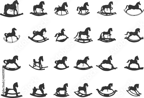 Rocking horse silhouette, Toy rocking horse silhouette, Rocking horse svg, Rocking horse clip art, Rocking horse bundle
