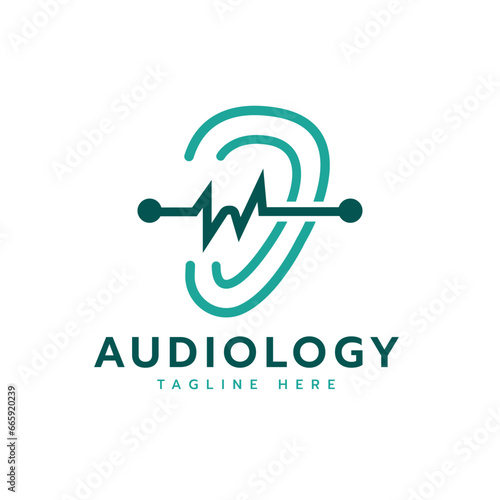 Audiology logo design vector concept