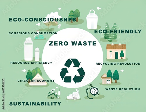Zero waste concept - The central goal of the zero waste philosophy is to reduce, and ideally eliminate, the amount of waste sent to landfills or incineration facilities