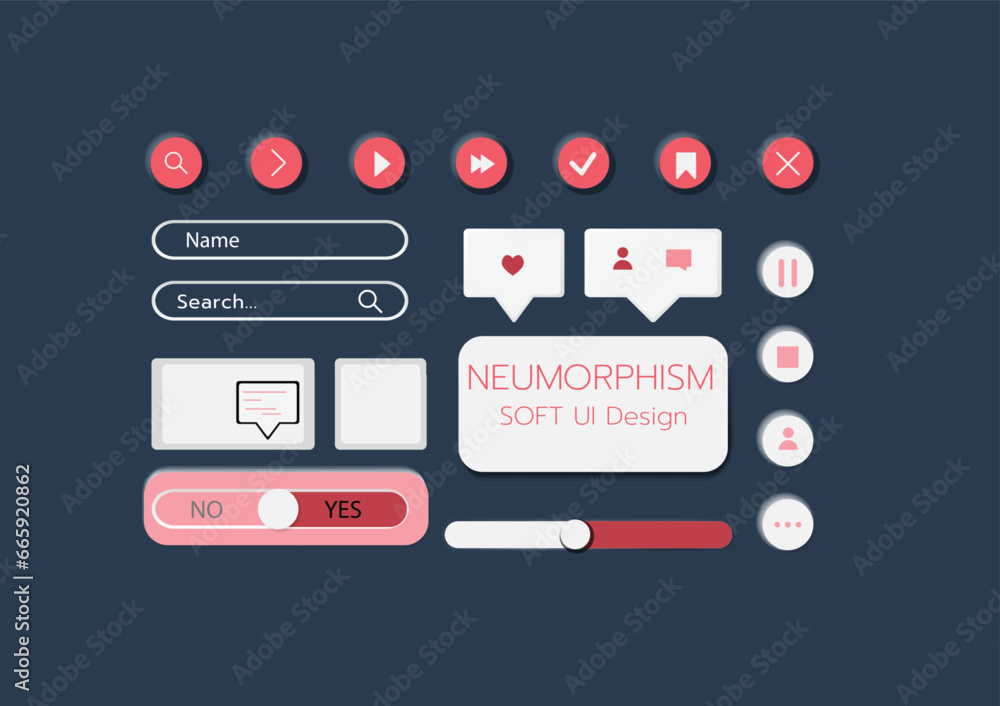 3D Neumorphic Soft UI Design. 3D Bottons. 3D Neumorphic Soft UI Design. 3D Bottons.