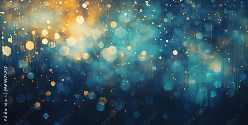 Abstract background with bokeh curve defocused lights and stars. Festive background. - obrazy, fototapety, plakaty 