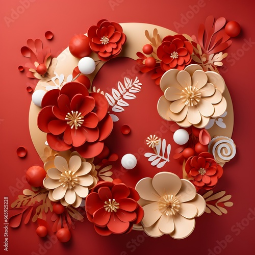 oriental flower ornament