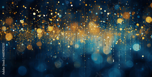 Abstract background with bokeh curve defocused lights and stars. Festive background.