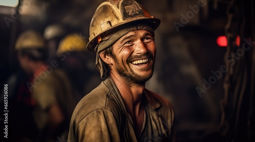 Construction worker Wearing a Hard Hat with Pride and a Smile