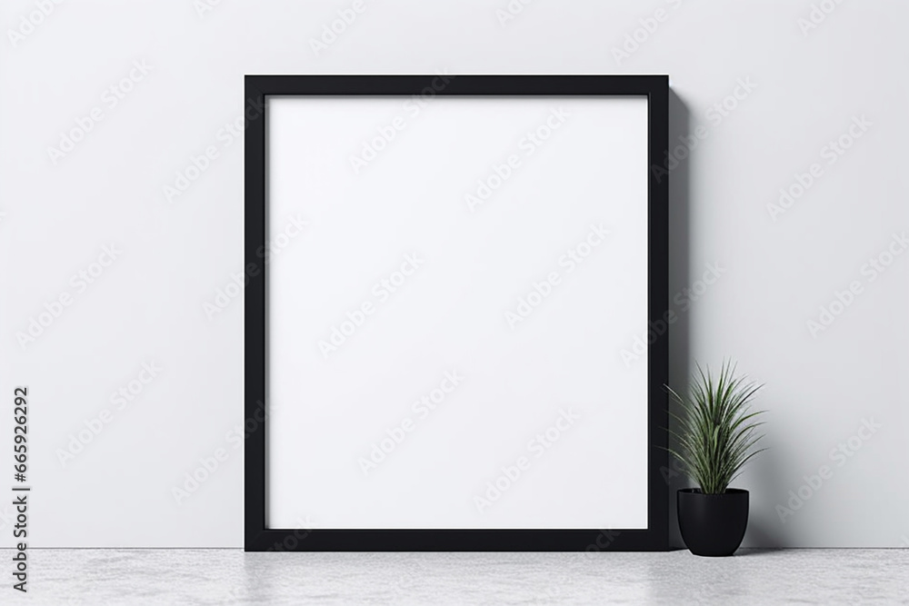 Square black thin frame mockup, Minimal square black frame, Black slim frame mock up 3d illustrations Square black thin frame mockup, Minimal square black frame, Black slim frame mock up 3d illustrations