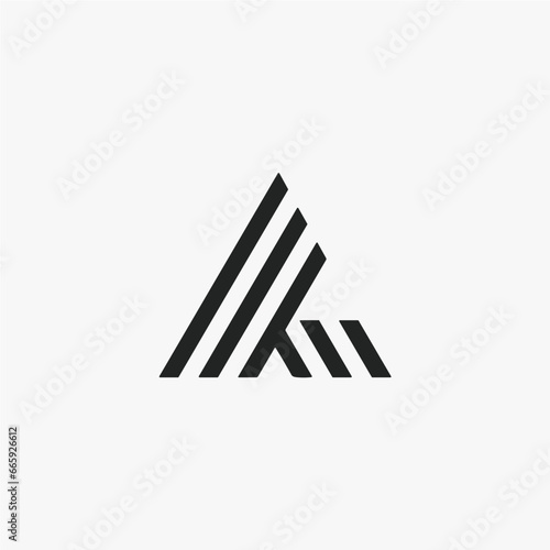 Unique modern geometric creative elegant letter A logo template. Vector icon.