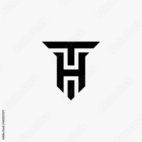Unique modern geometric creative elegant letter TH  logo template. Vector icon
