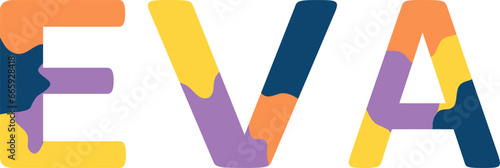 Eva Colorful 3d Abstract Text name
