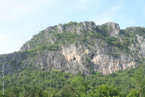 Limestone mountains in Thailand There are many bats living there.