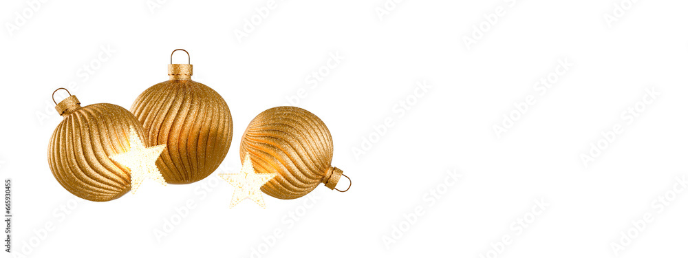 Golden christmas ball and star light on white background Golden christmas ball and star light on white background