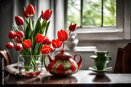 tulips in a vase