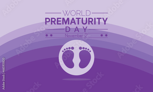 World Prematurity Day Vector Illustration with Tiny Newborn and Caring Hands. Vector template for background, banner, card, poster design.