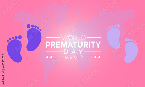 World Prematurity Day Vector Illustration with Tiny Newborn and Caring Hands. Vector template for background, banner, card, poster design.