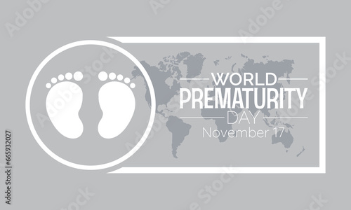 World Prematurity Day Vector Illustration with Tiny Newborn and Caring Hands. Vector template for background, banner, card, poster design.