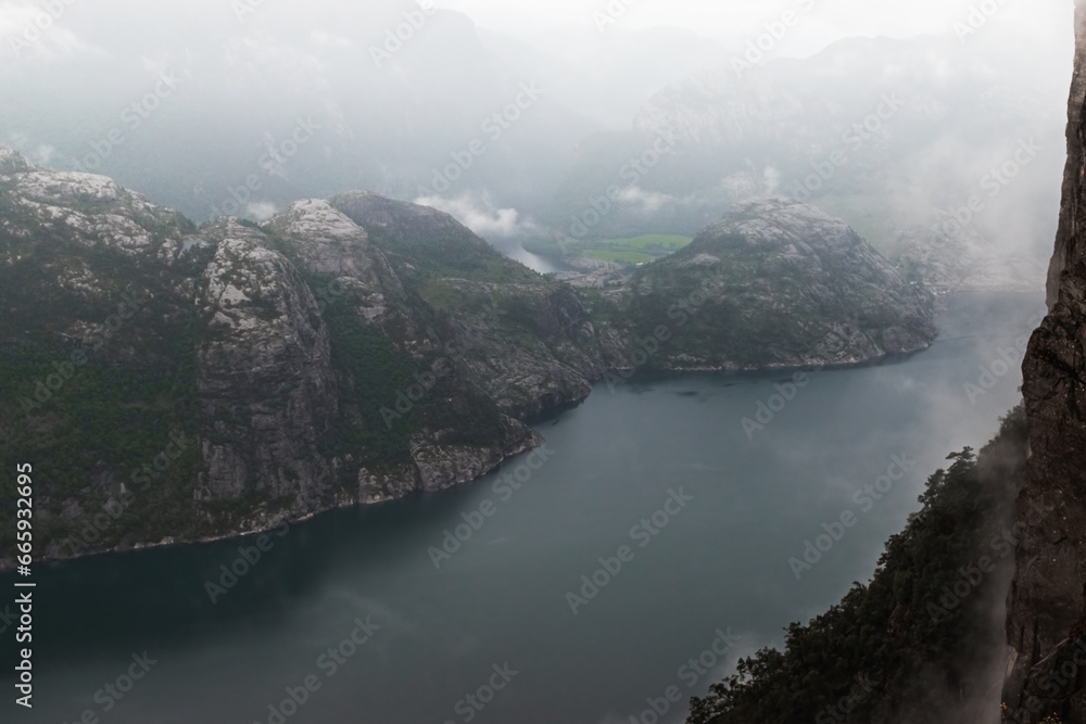 top view of the fjord in Norway