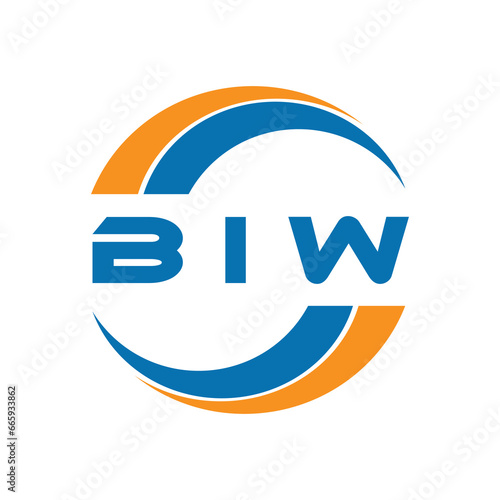 BIW letter logo design on a white background or Monogram logo design for entrepreneur and business. photo