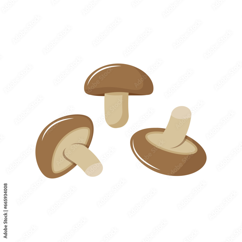 Vector illustration of shiitake mushrooms