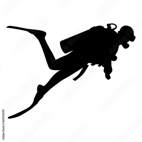 scuba diving silhouette