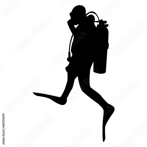 scuba diving silhouette