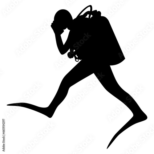 scuba diving silhouette