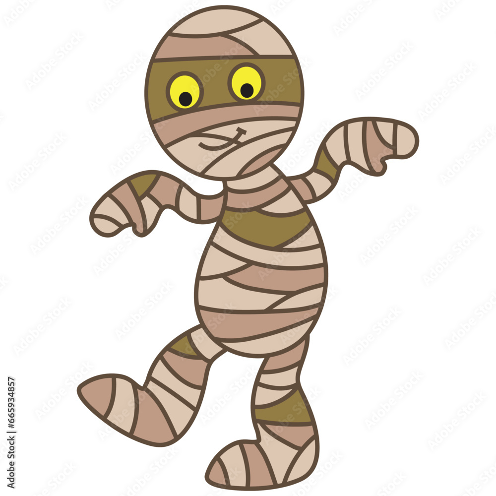 Funny mummy vector cartoon illustration