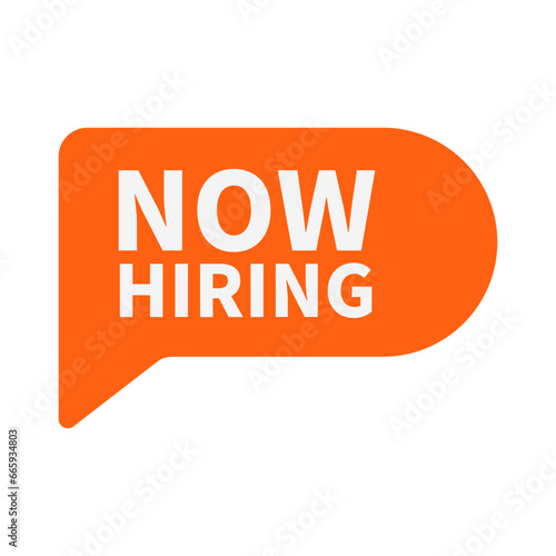 Now Hiring In Orange Rectangle Shape For Recruitment Member
