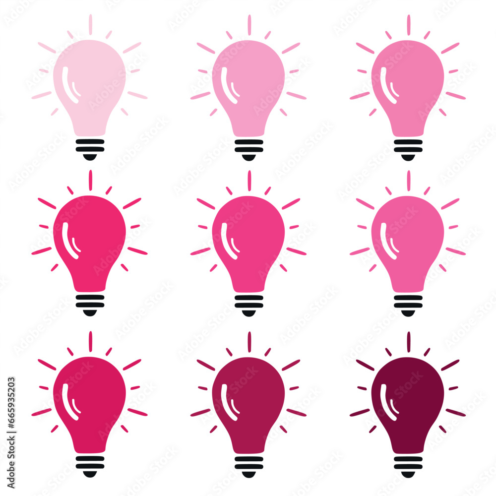 Naklejka premium Colorful bulb lamps on white background