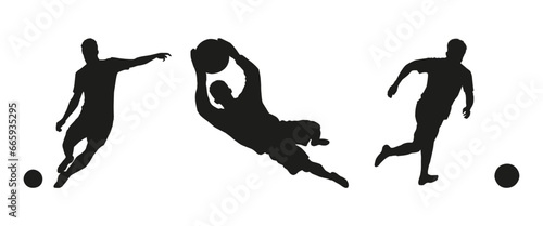 silhouettes de tournage de football