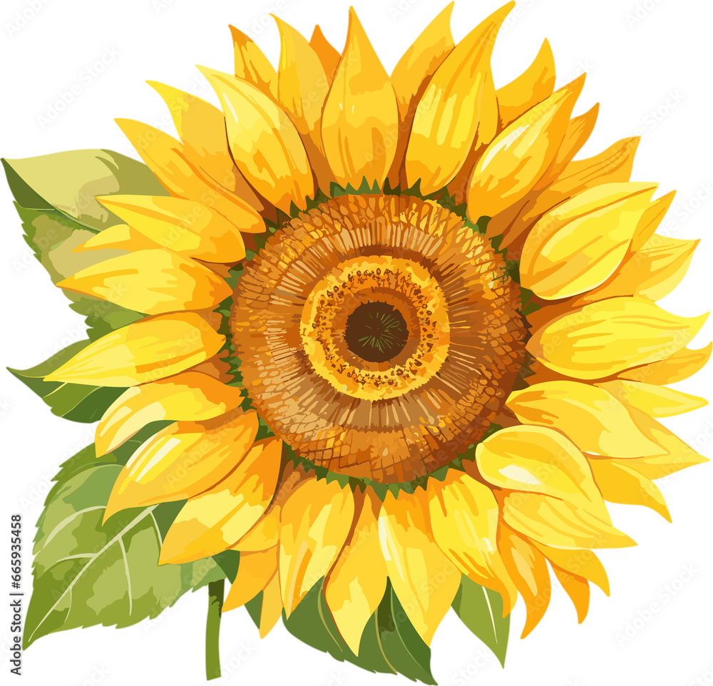 Fototapeta premium sunflower illustration in transparent background